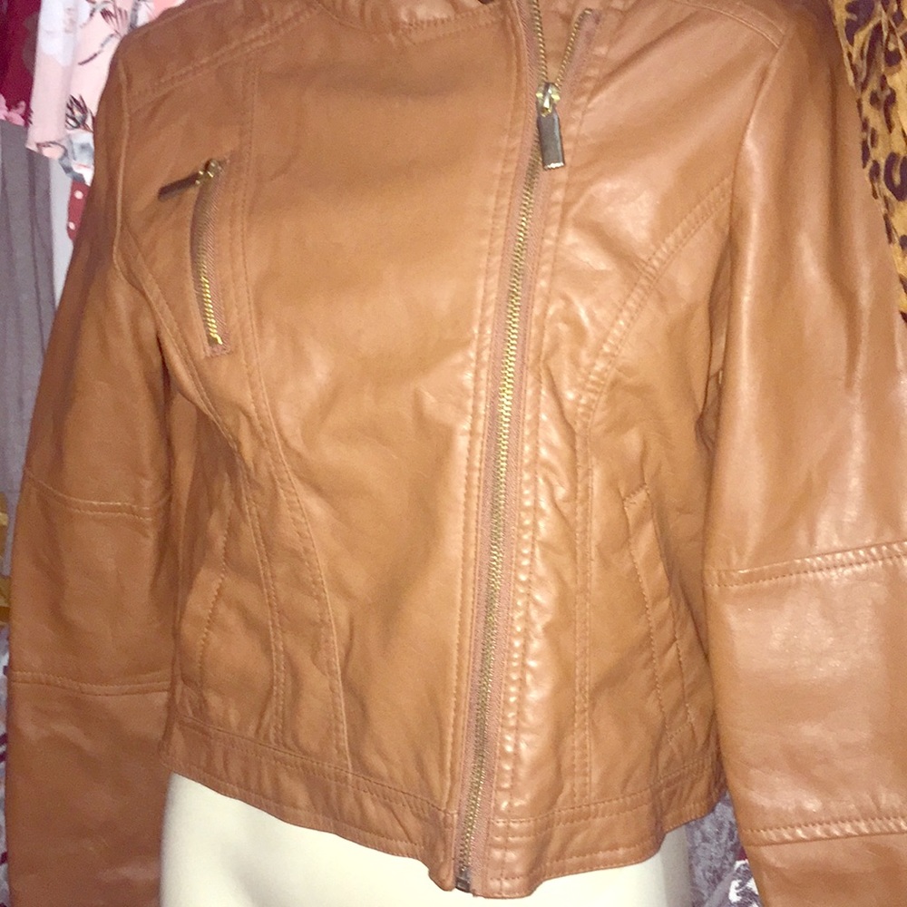 Brown leather jacket